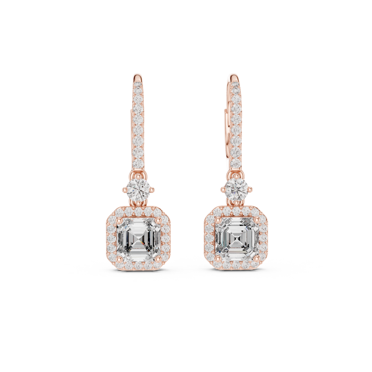 Avelisse Cushion Cut Lab Grown Diamond Drop Earrings