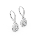 Avelisse Cushion Cut Lab Grown Diamond Drop Earrings