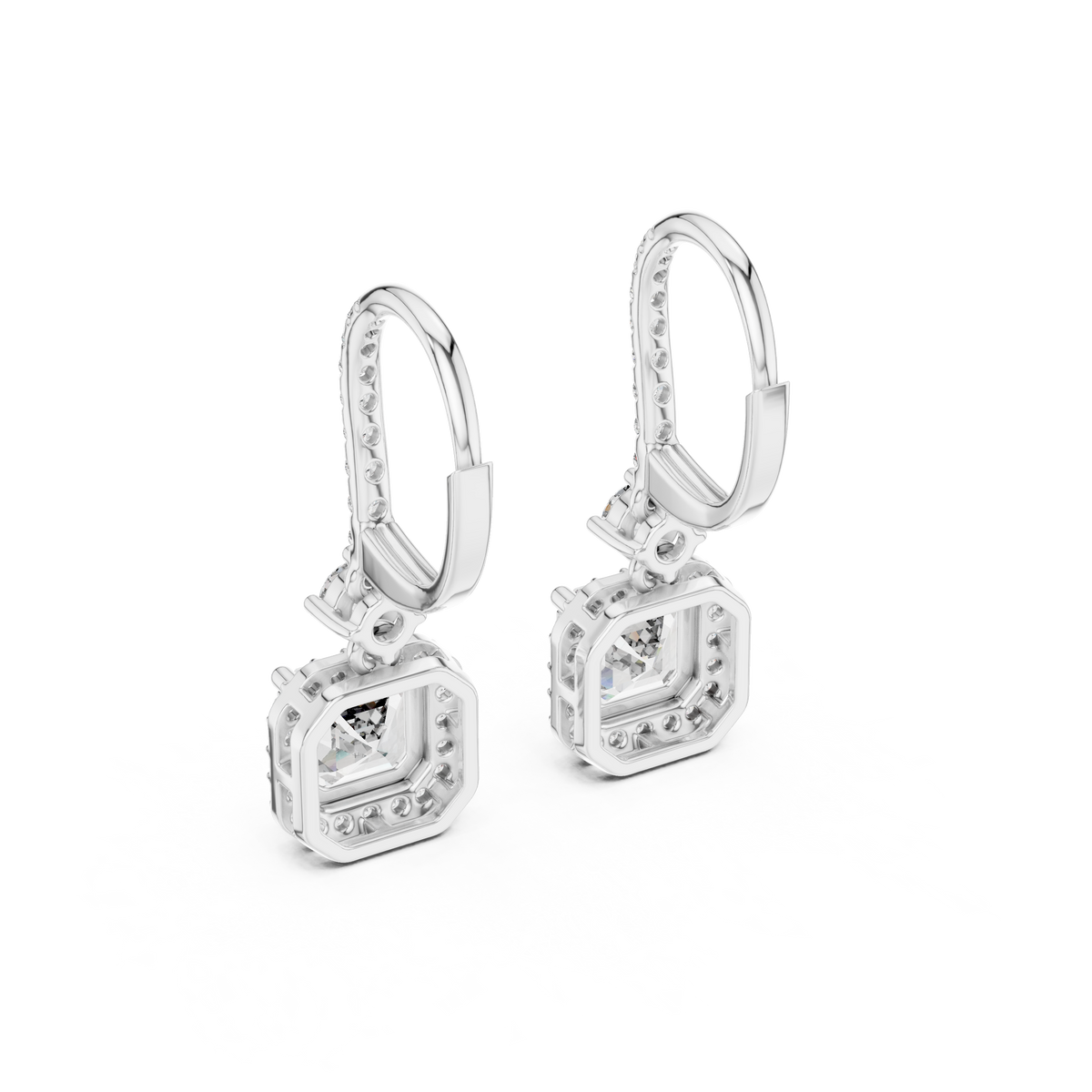 Avelisse Cushion Cut Lab Grown Diamond Drop Earrings
