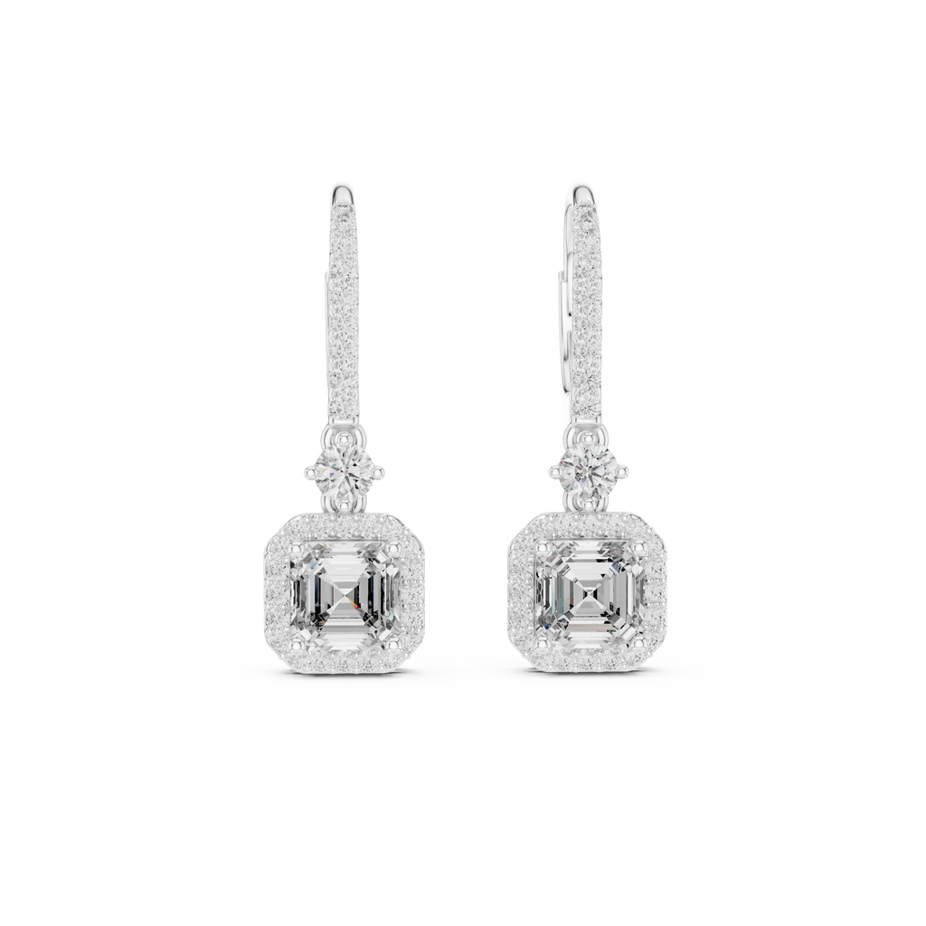 Avelisse Cushion Cut Lab Grown Diamond Drop Earrings