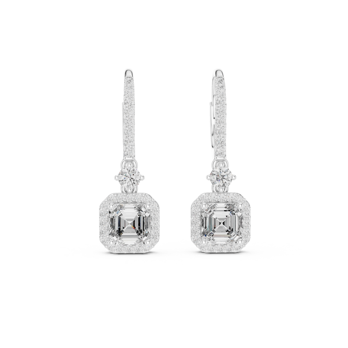 Avelisse Cushion Cut Lab Grown Diamond Drop Earrings