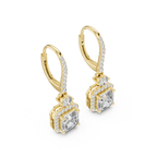 Avelisse Cushion Cut Lab Grown Diamond Drop Earrings