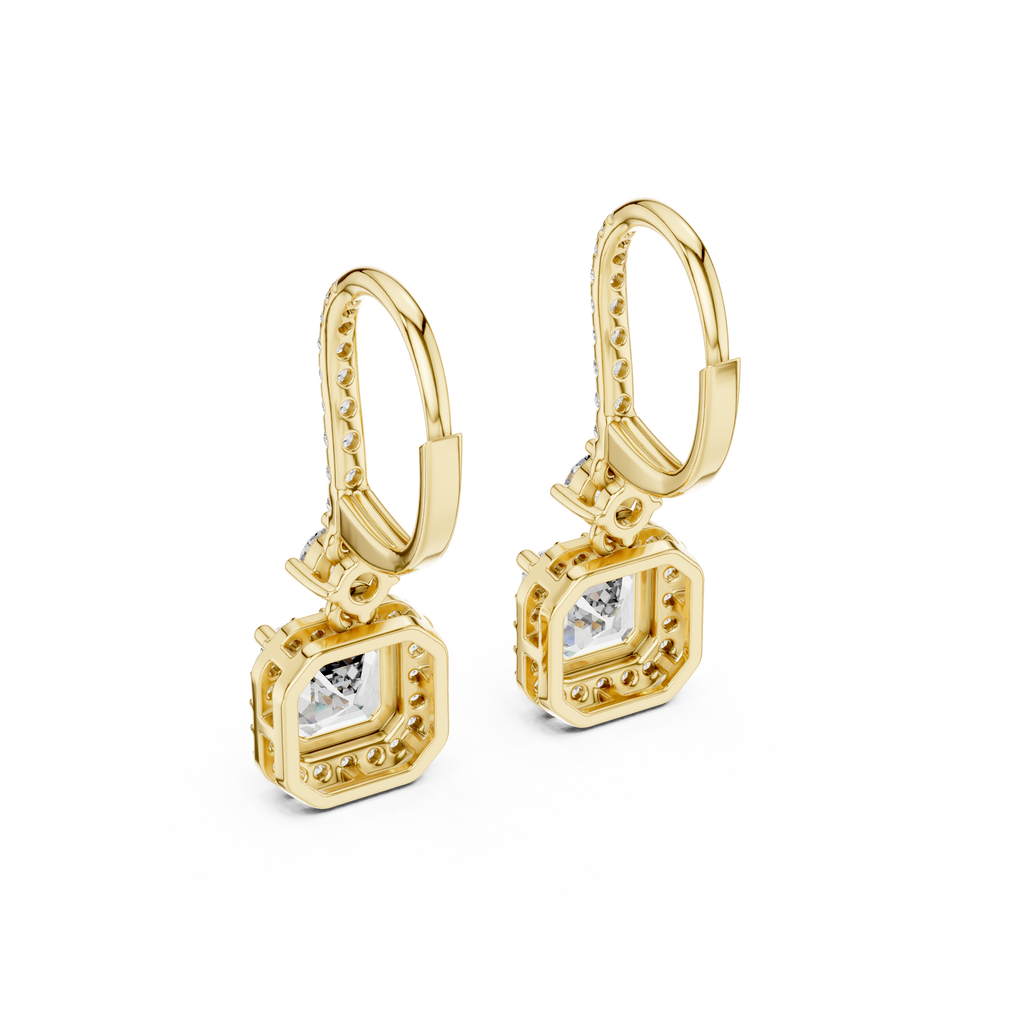 Avelisse Cushion Cut Lab Grown Diamond Drop Earrings
