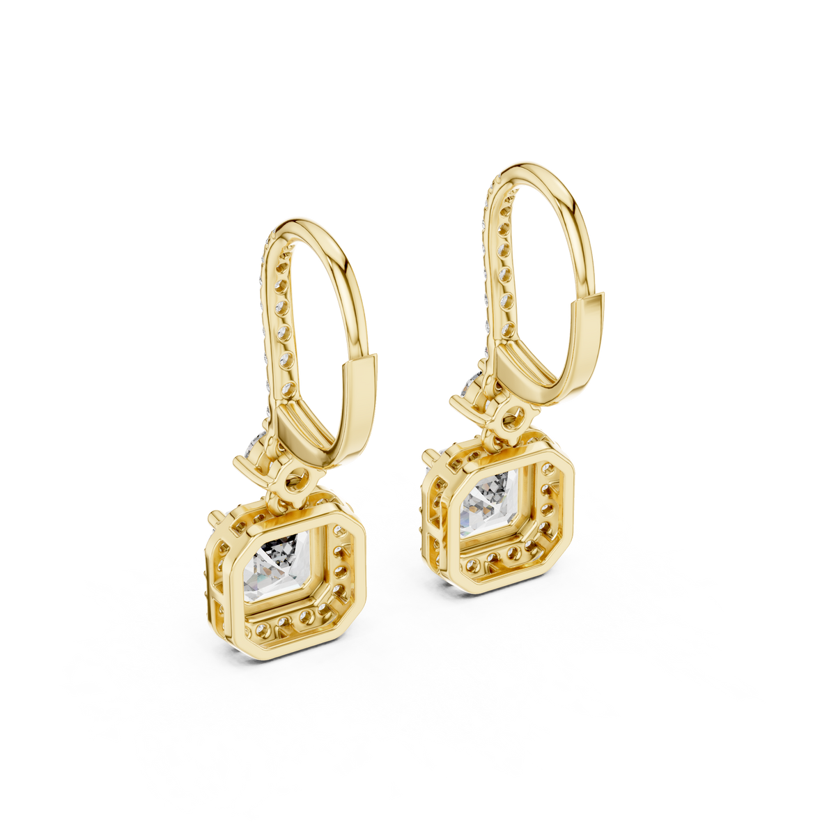 Avelisse Cushion Cut Lab Grown Diamond Drop Earrings