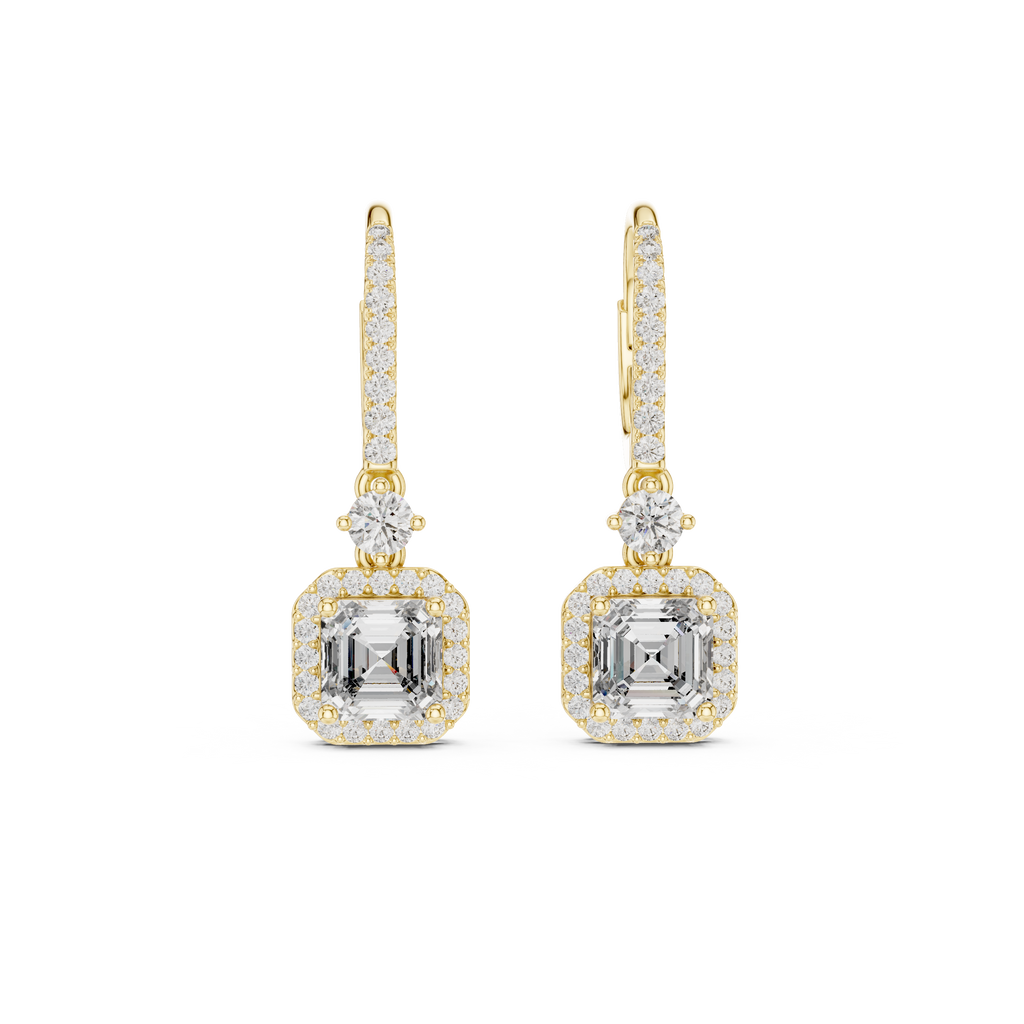 Avelisse Cushion Cut Lab Grown Diamond Drop Earrings