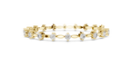 Navelle Leaf Link Round Lab Grown Diamond Station Bracelet