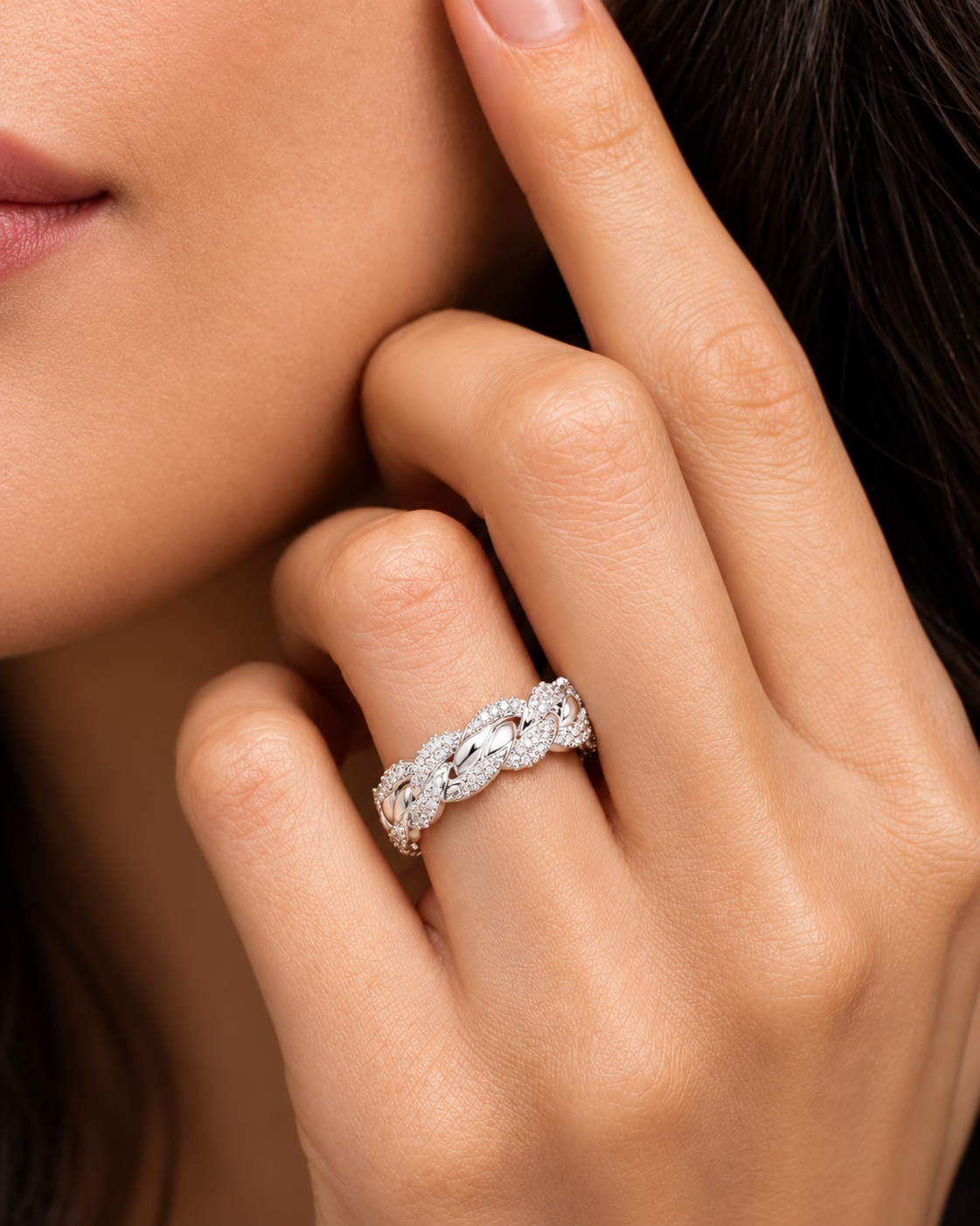 Coralisse Twisted Pavé Lab Grown Diamond Band Ring
