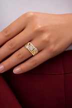 Valencia Diagonal Pavé Lab Grown Diamond Ring