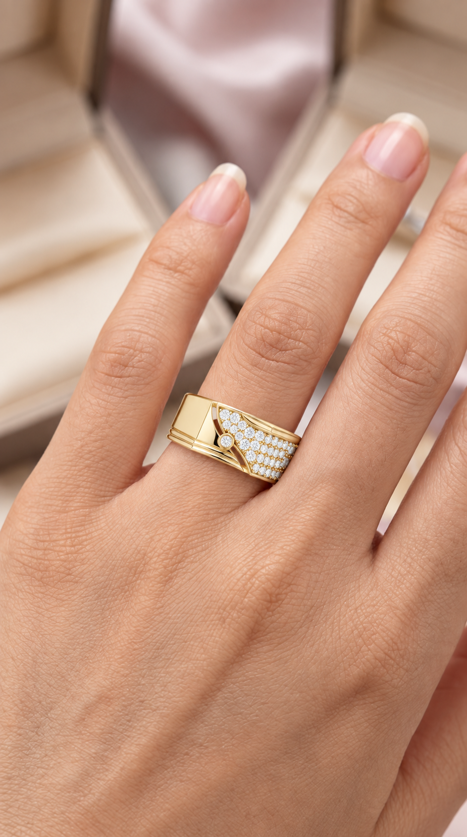 Elvaris Diagonal Lab Grown Diamond Ring