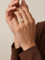 Aurexion Greek Key Pavé Lab Grown Diamond Ring.