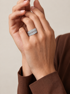 Aurexion Greek Key Pavé Lab Grown Diamond Ring.