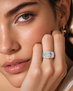 Zarellia Chevron Halo Lab Grown Diamond Ring