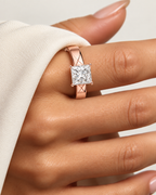 Regal Square Lab Grown Diamond Solitaire Ring.