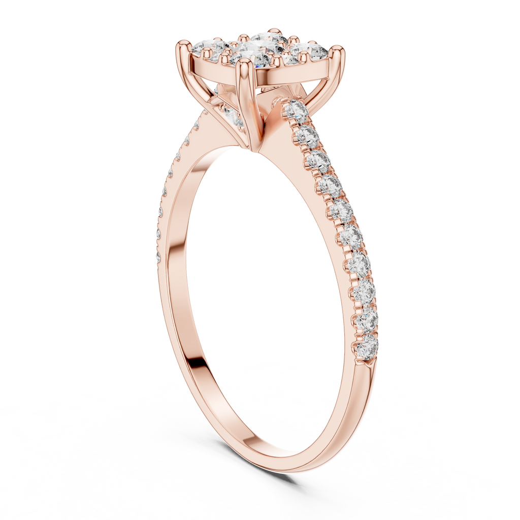 Rosalind Cushion Cluster Lab Grown Diamond Engagement Ring