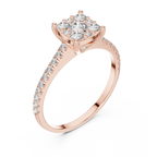 Rosalind Cushion Cluster Lab Grown Diamond Engagement Ring