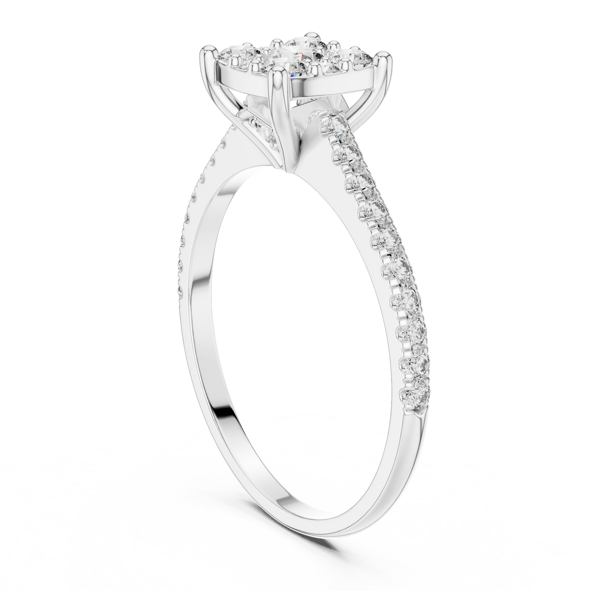 Rosalind Cushion Cluster Lab Grown Diamond Engagement Ring