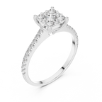 Rosalind Cushion Cluster Lab Grown Diamond Engagement Ring