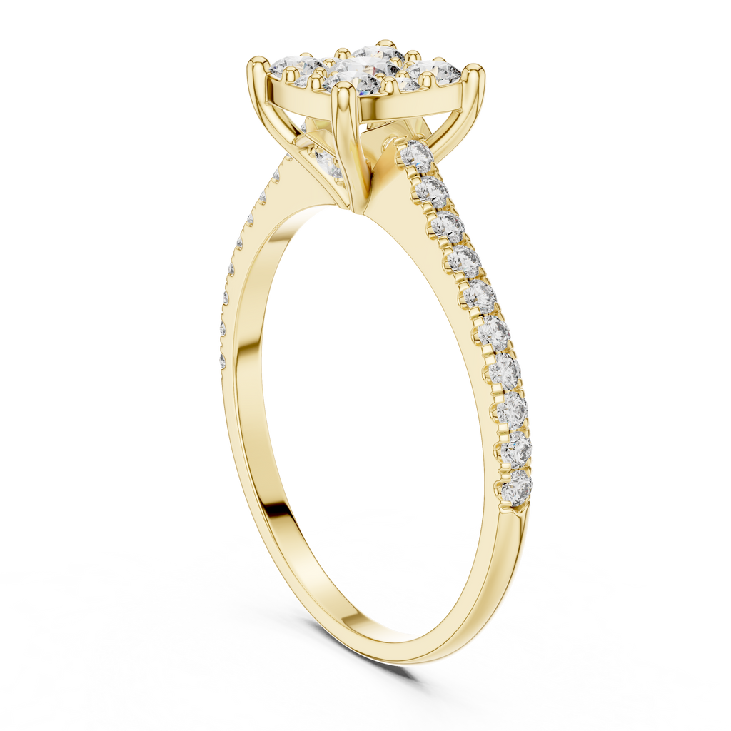 Rosalind Cushion Cluster Lab Grown Diamond Engagement Ring