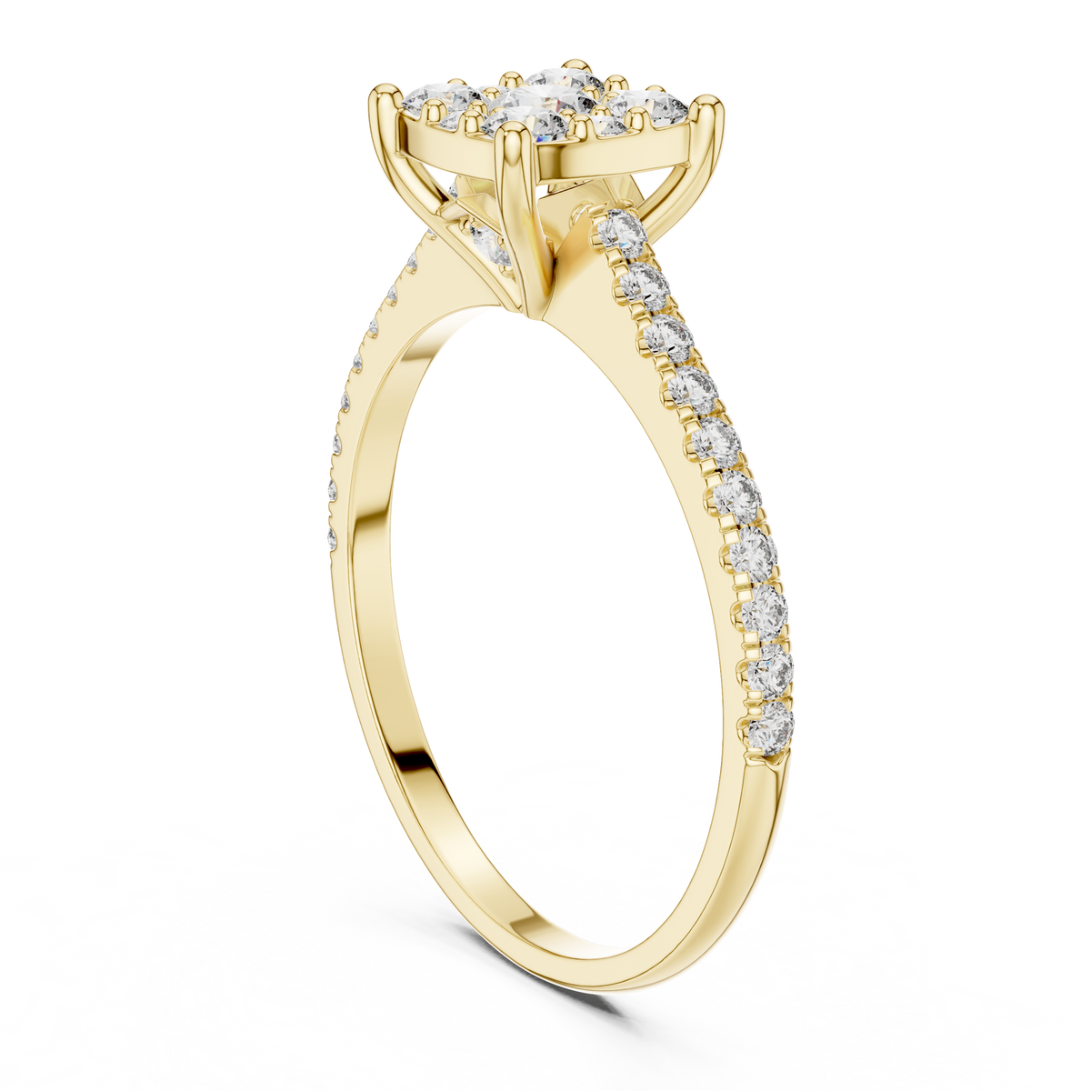 Rosalind Cushion Cluster Lab Grown Diamond Engagement Ring