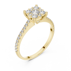Rosalind Cushion Cluster Lab Grown Diamond Engagement Ring