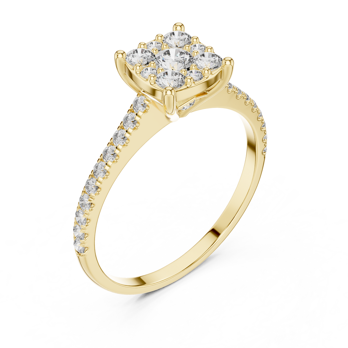 Rosalind Cushion Cluster Lab Grown Diamond Engagement Ring