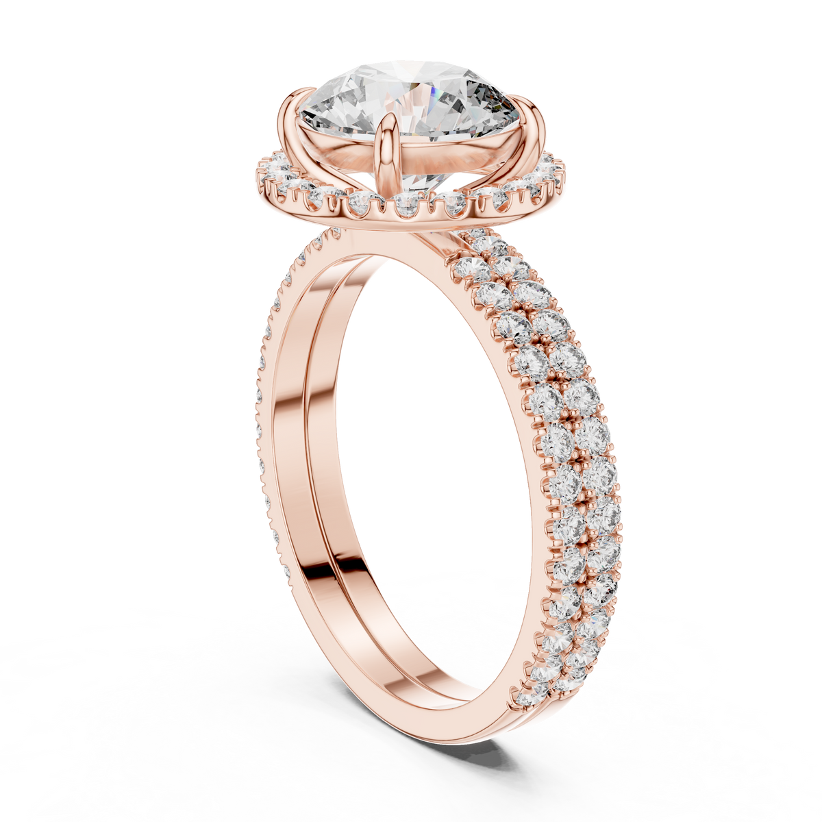 Carmelina Round Halo Lab Grown Diamond Engagement Ring