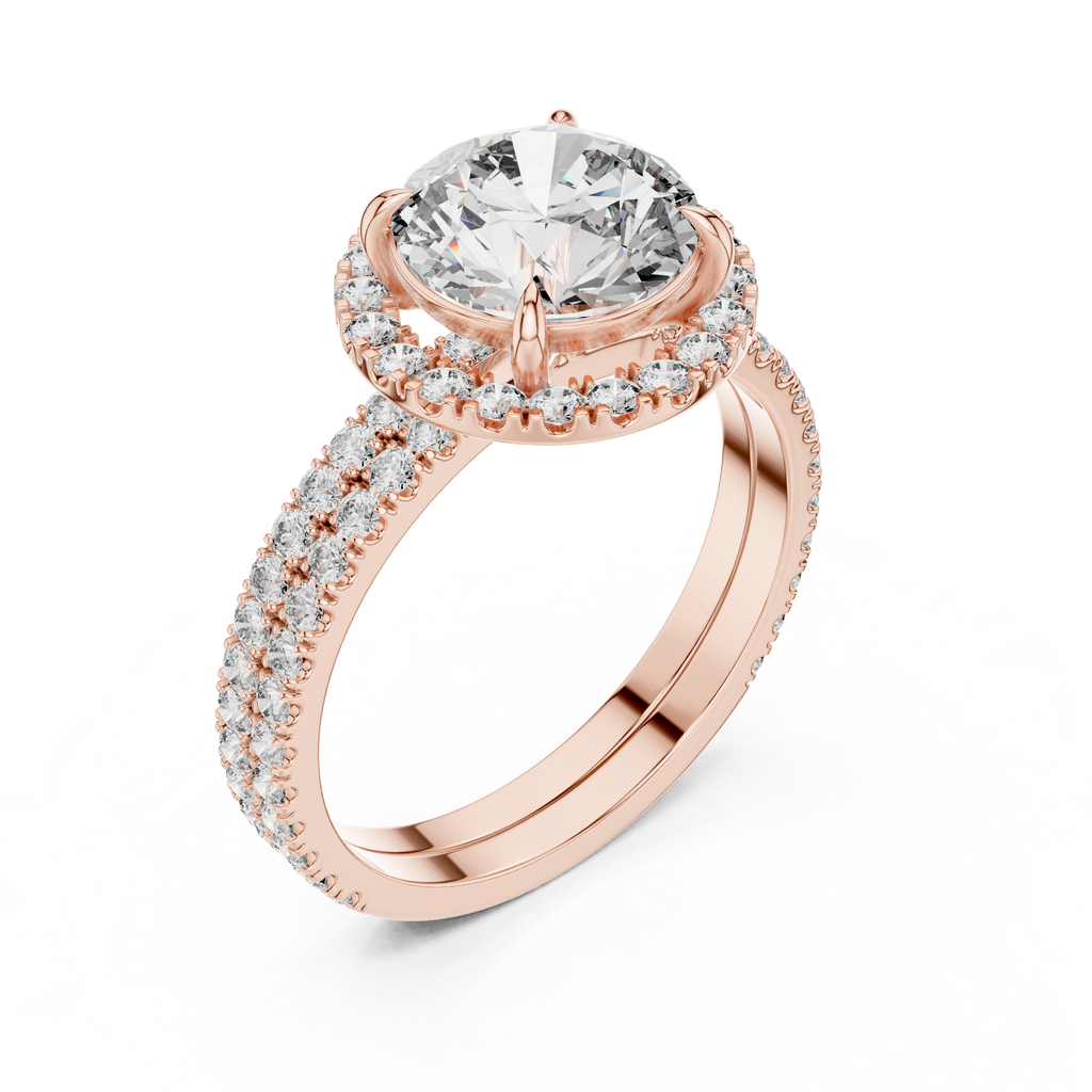 Carmelina Round Halo Lab Grown Diamond Engagement Ring