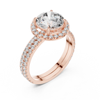 Carmelina Round Halo Lab Grown Diamond Engagement Ring