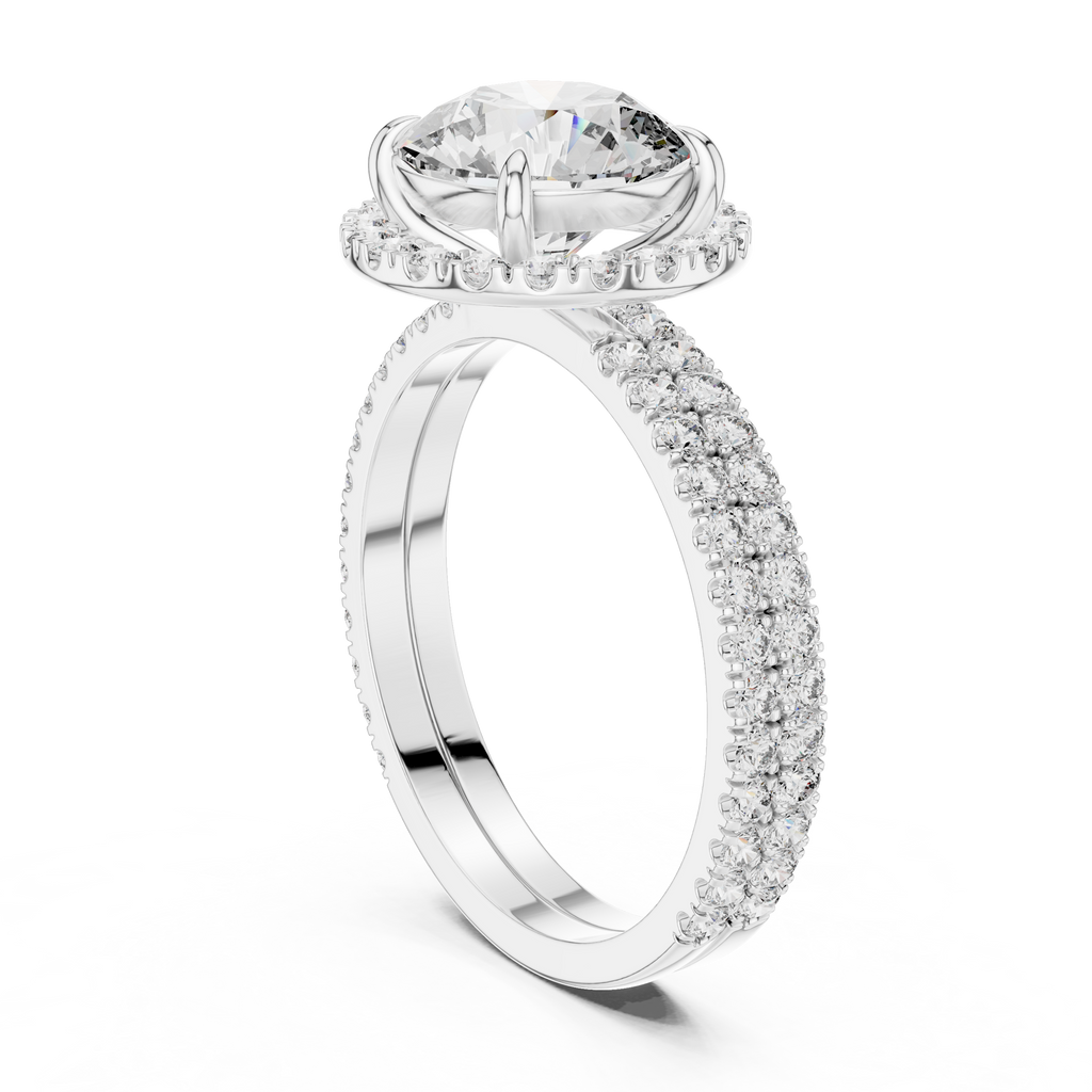 Carmelina Round Halo Lab Grown Diamond Engagement Ring