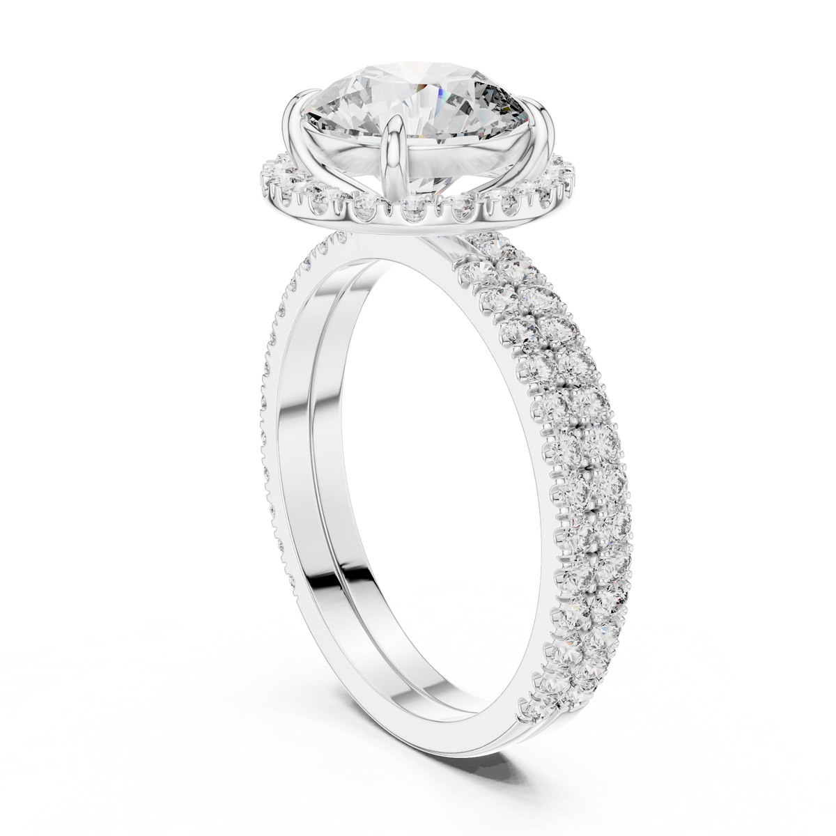 Carmelina Round Halo Lab Grown Diamond Engagement Ring