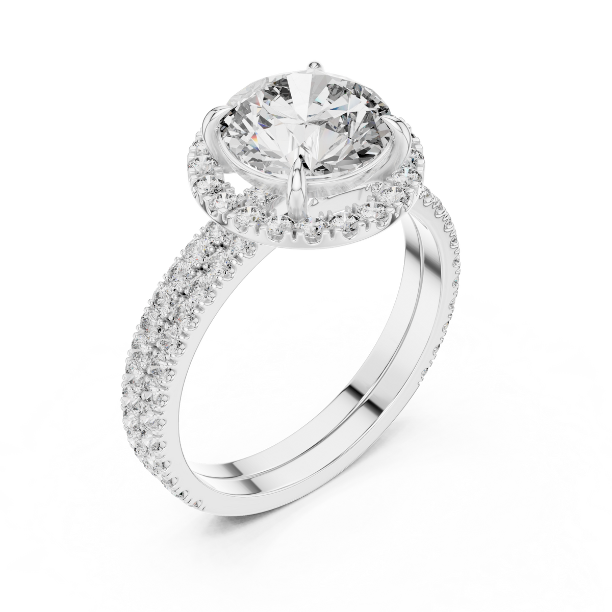 Carmelina Round Halo Lab Grown Diamond Engagement Ring