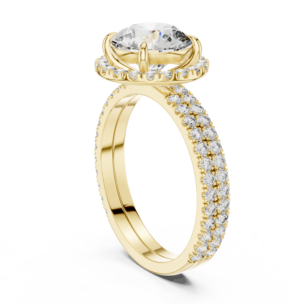 Carmelina Round Halo Lab Grown Diamond Engagement Ring