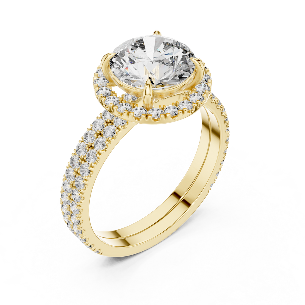 Carmelina Round Halo Lab Grown Diamond Engagement Ring