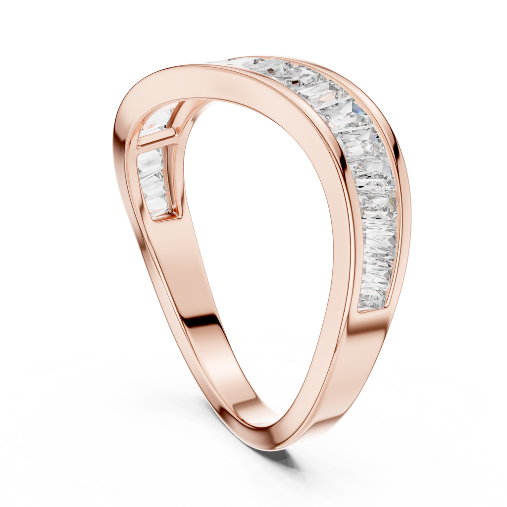 Radiant Channel-Set Lab Grown Diamond Gold Band Ring.
