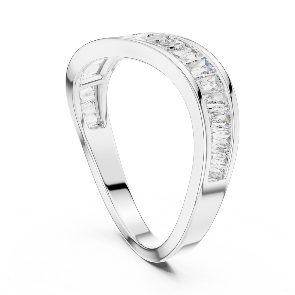 Radiant Channel-Set Lab Grown Diamond Gold Band Ring.