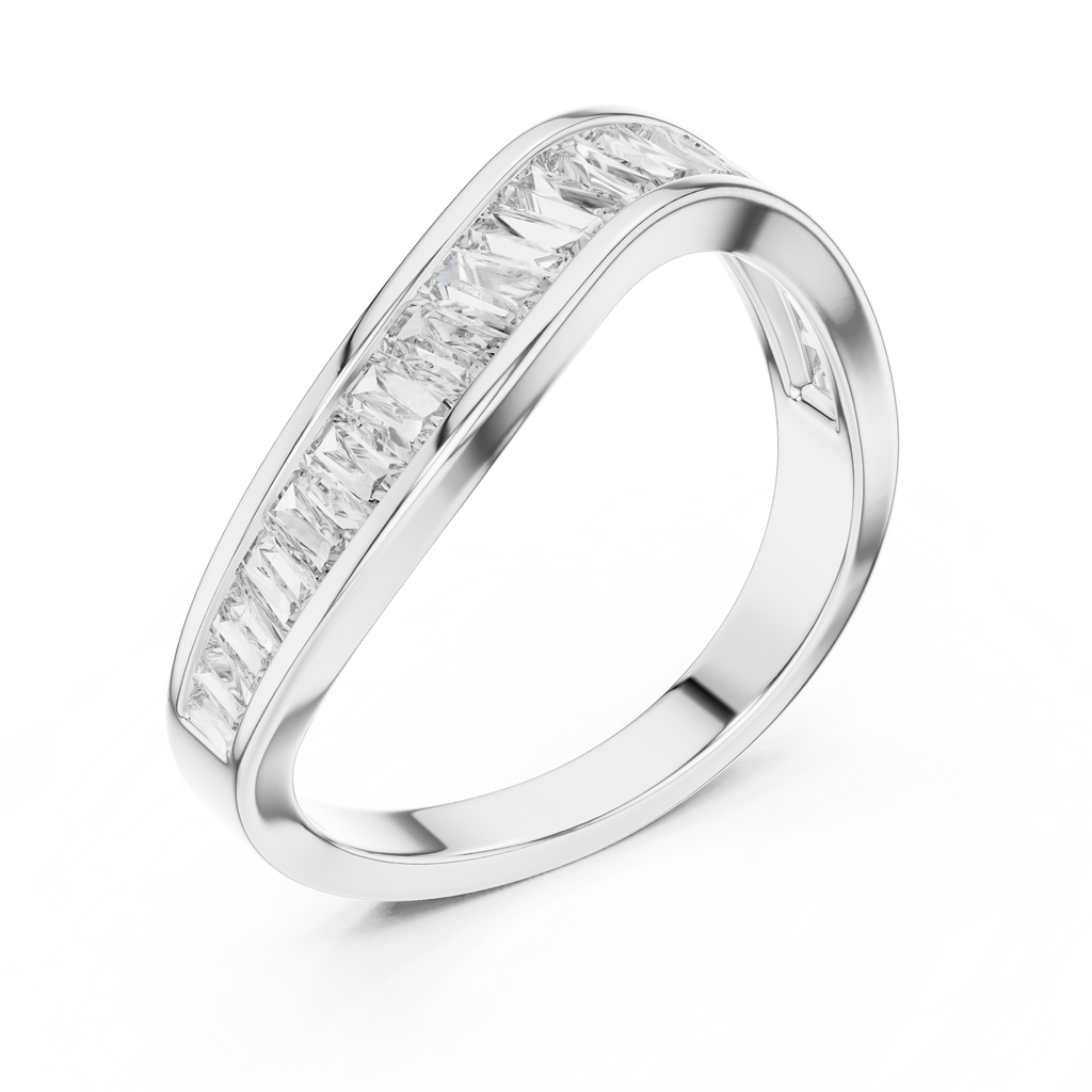 Radiant Channel-Set Lab Grown Diamond Gold Band Ring.