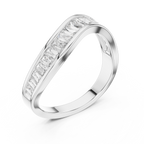 Radiant Channel-Set Lab Grown Diamond Gold Band Ring.