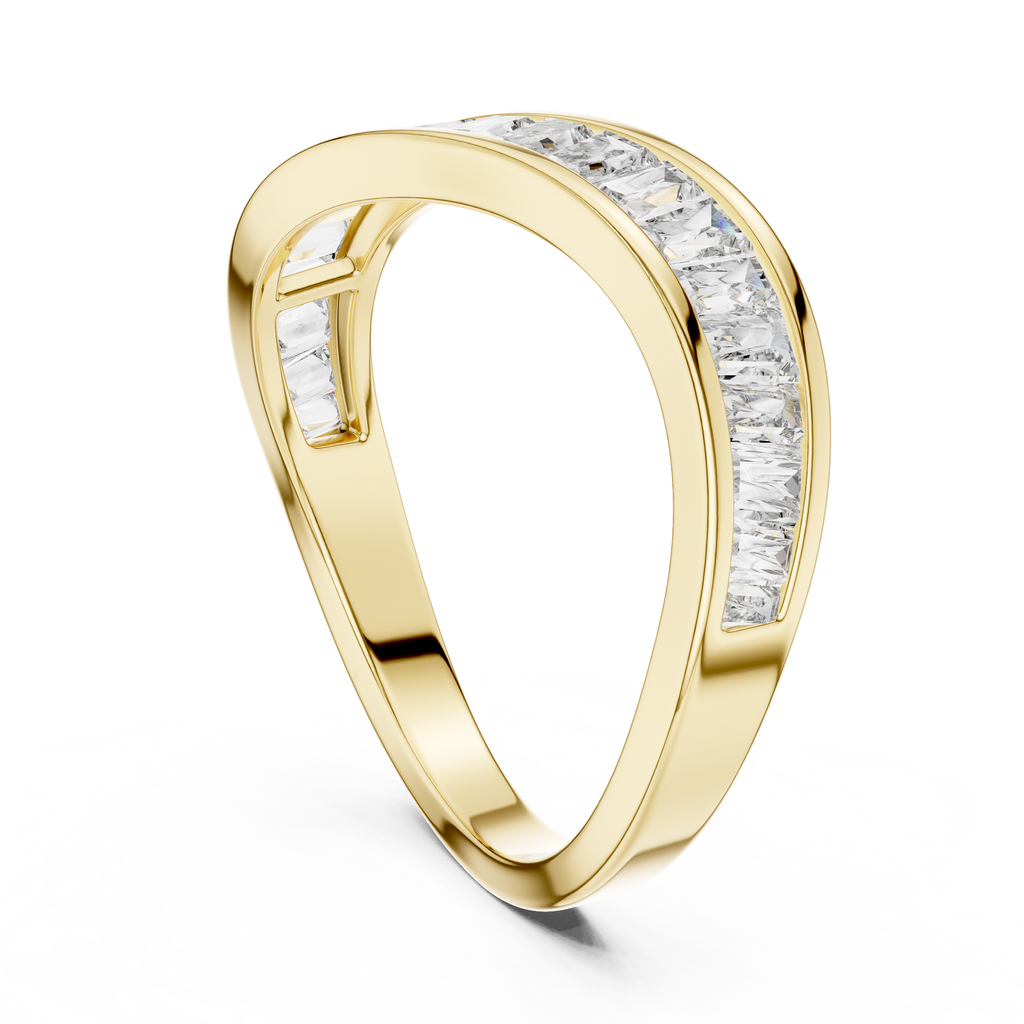 Radiant Channel-Set Lab Grown Diamond Gold Band Ring.
