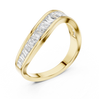 Radiant Channel-Set Lab Grown Diamond Gold Band Ring.