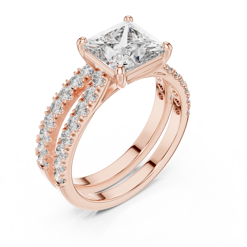 Princess-Cut Lab Grown Diamond Halo Bridal Ring