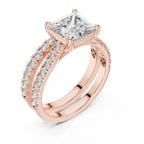 Princess-Cut Lab Grown Diamond Halo Bridal Ring