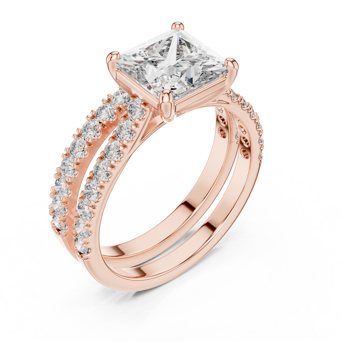 Princess-Cut Lab Grown Diamond Halo Bridal Ring