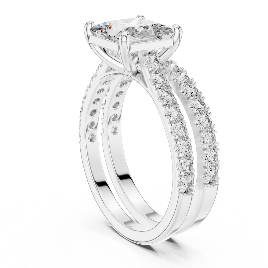 Princess-Cut Lab Grown Diamond Halo Bridal Ring