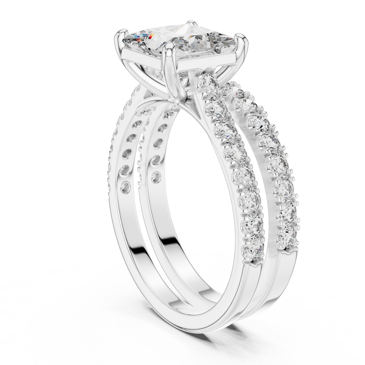 Princess-Cut Lab Grown Diamond Halo Bridal Ring
