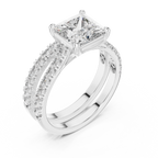 Princess-Cut Lab Grown Diamond Halo Bridal Ring