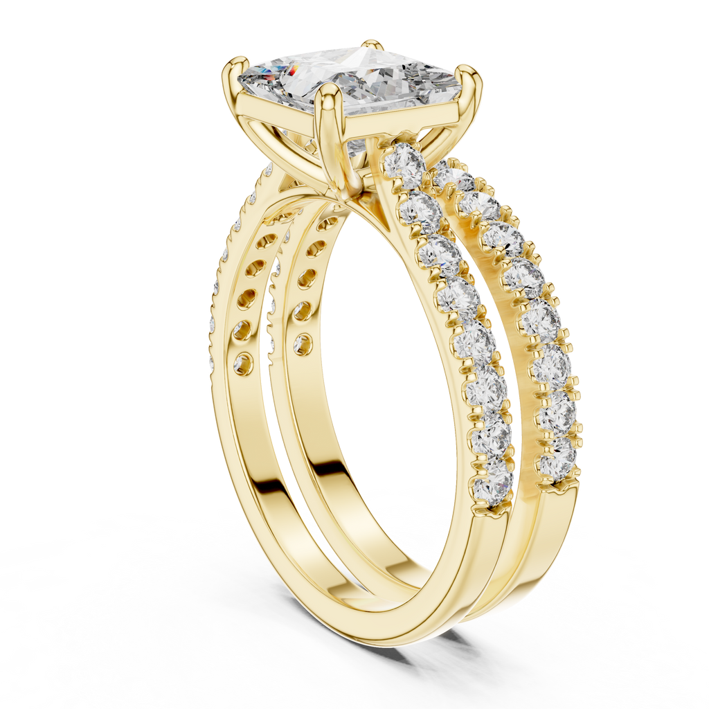 Princess-Cut Lab Grown Diamond Halo Bridal Ring