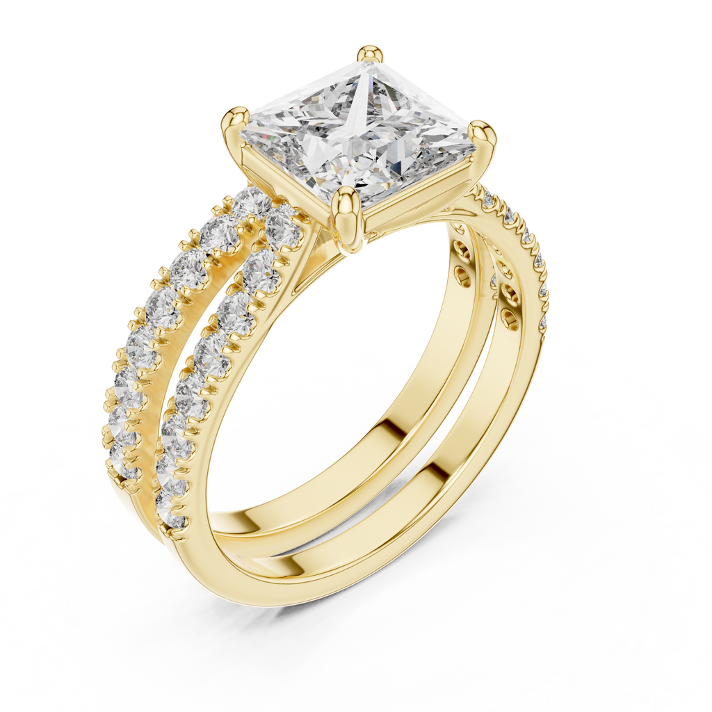 Princess-Cut Lab Grown Diamond Halo Bridal Ring