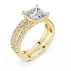 Princess-Cut Lab Grown Diamond Halo Bridal Ring