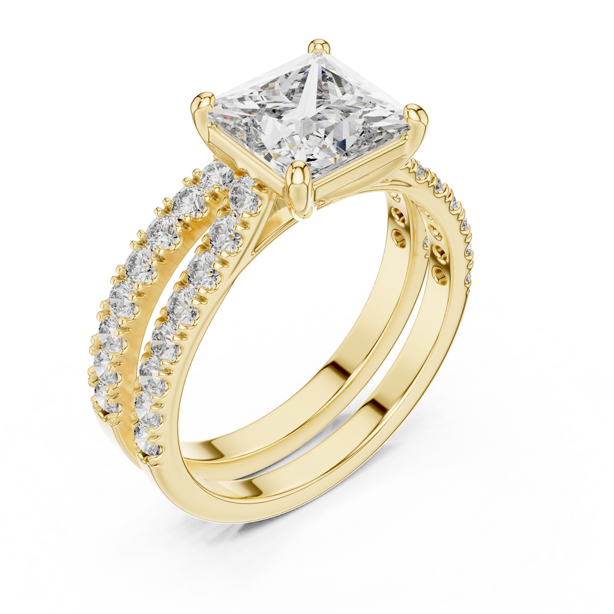 Princess-Cut Lab Grown Diamond Halo Bridal Ring