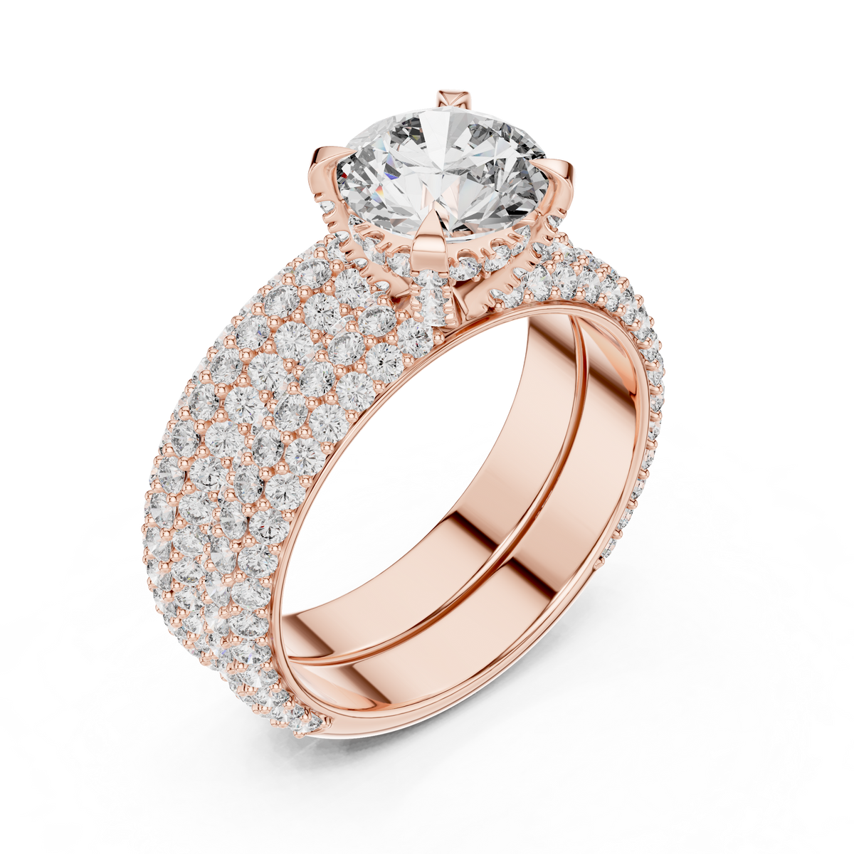 Celestial Pavé Lab Grown Diamond Solitaire Ring.